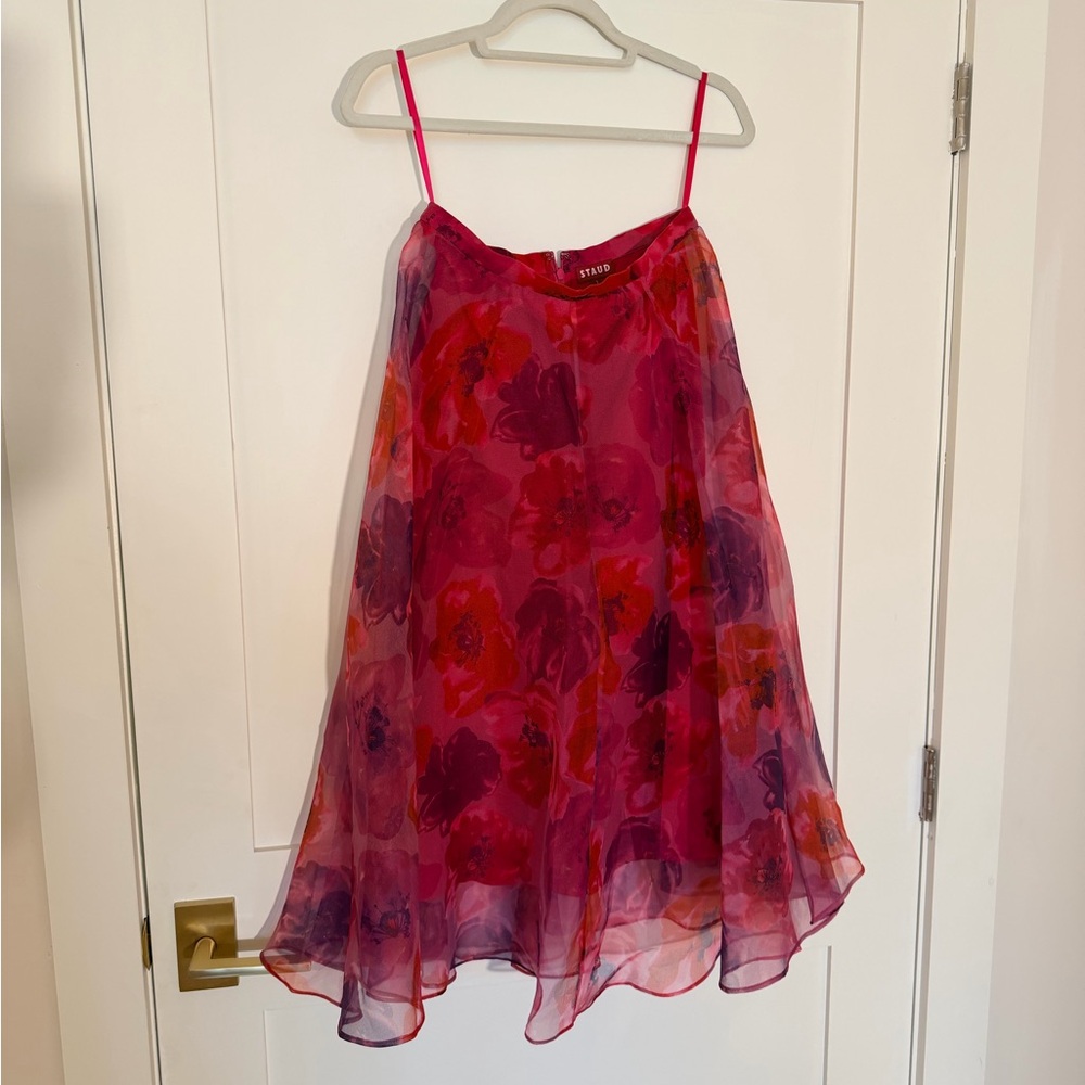 STAUD Pink & Purple Floral Circle Skirt